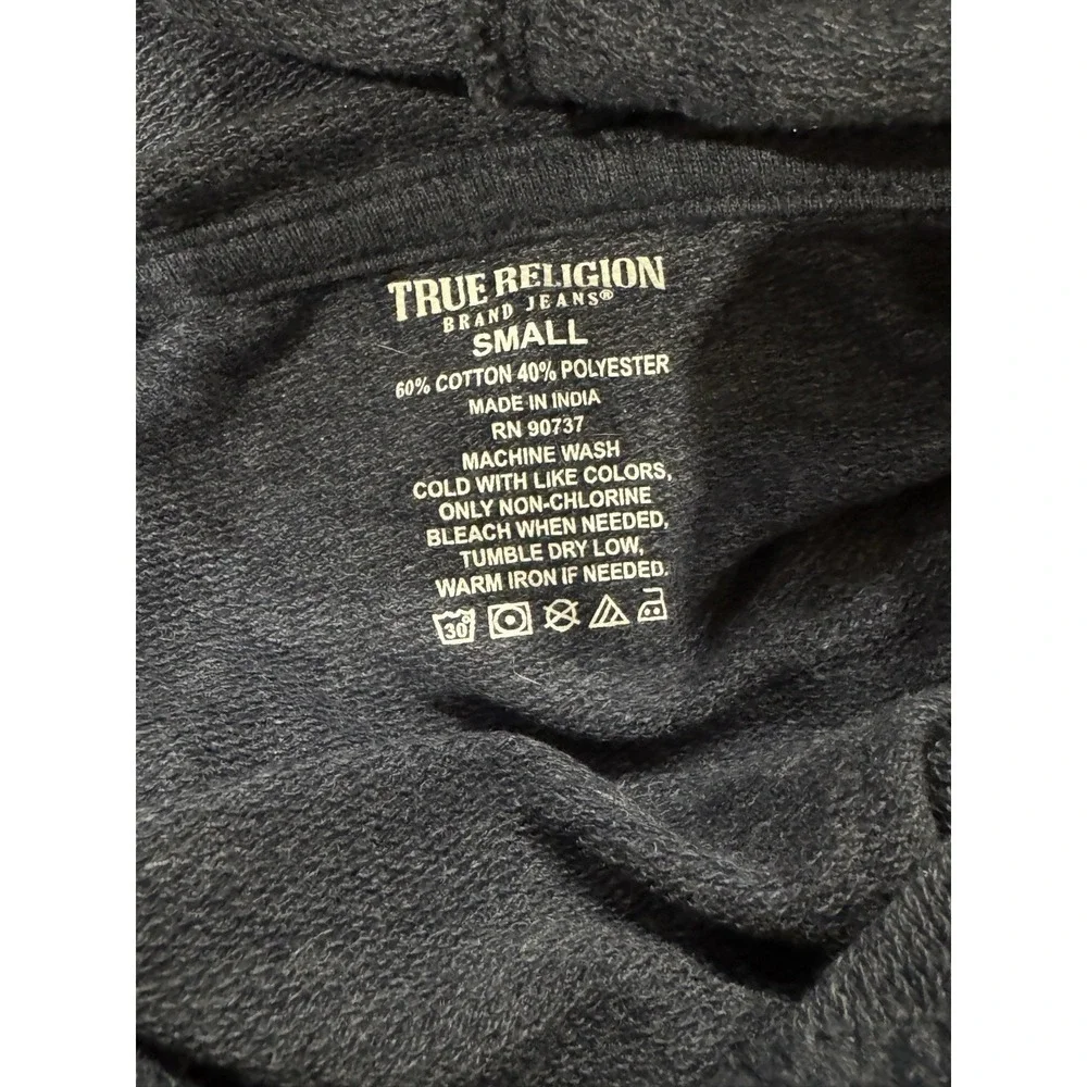 True Religion Mens Loungewear All Over Print Pullover Hoodie TRHD102 Navy-Size S